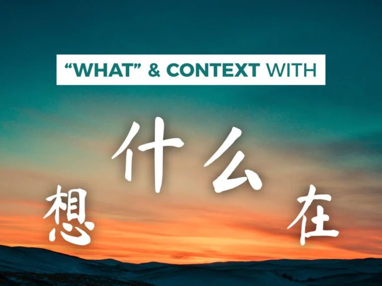 Questions with What in Chinese