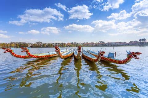 dragon boats for the race