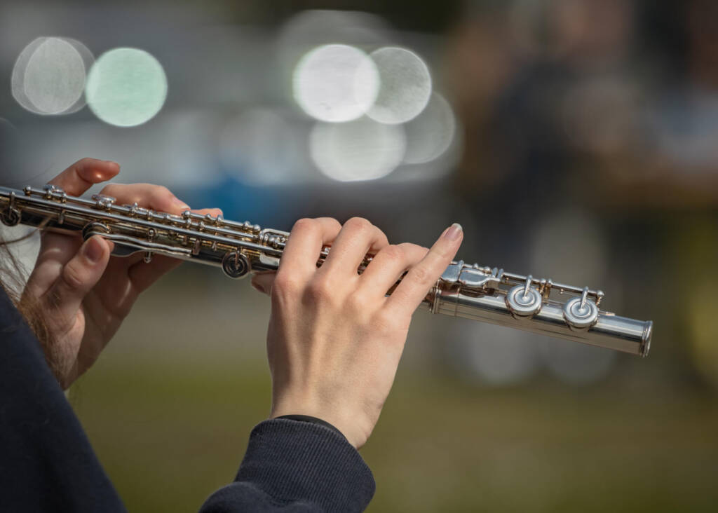 woman playing flute