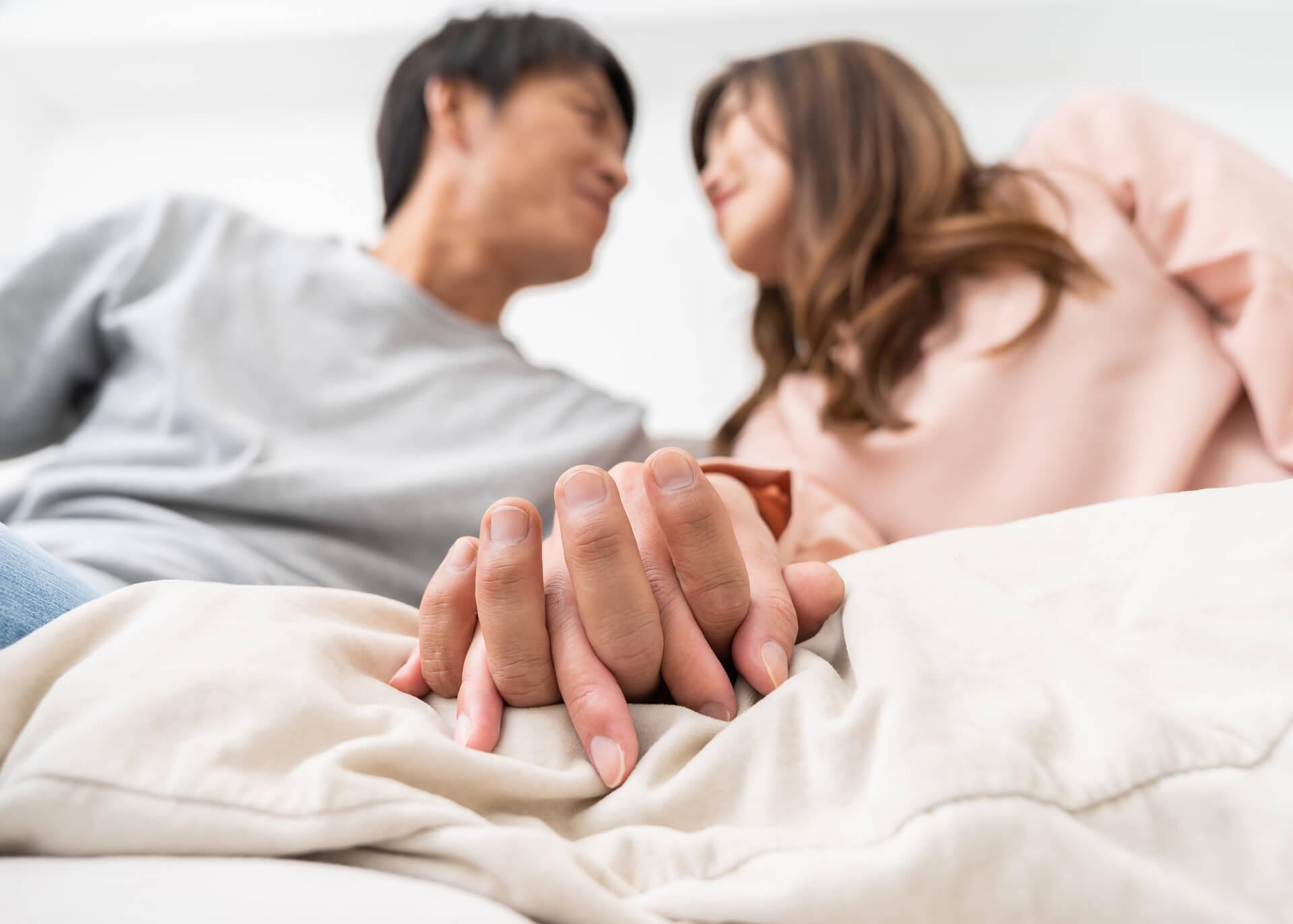 couple in serious relationship holding hands