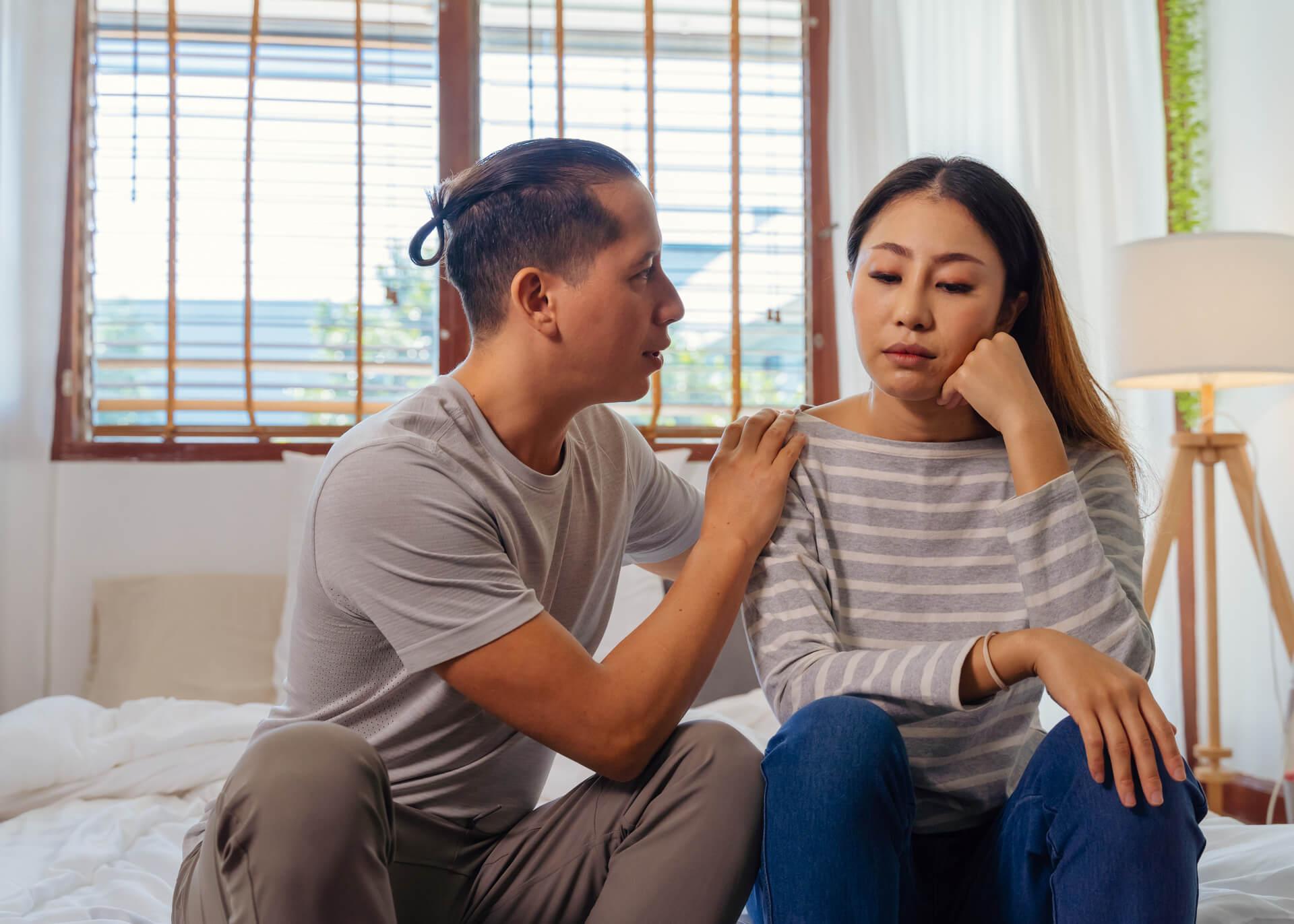 unhappy chinese couple