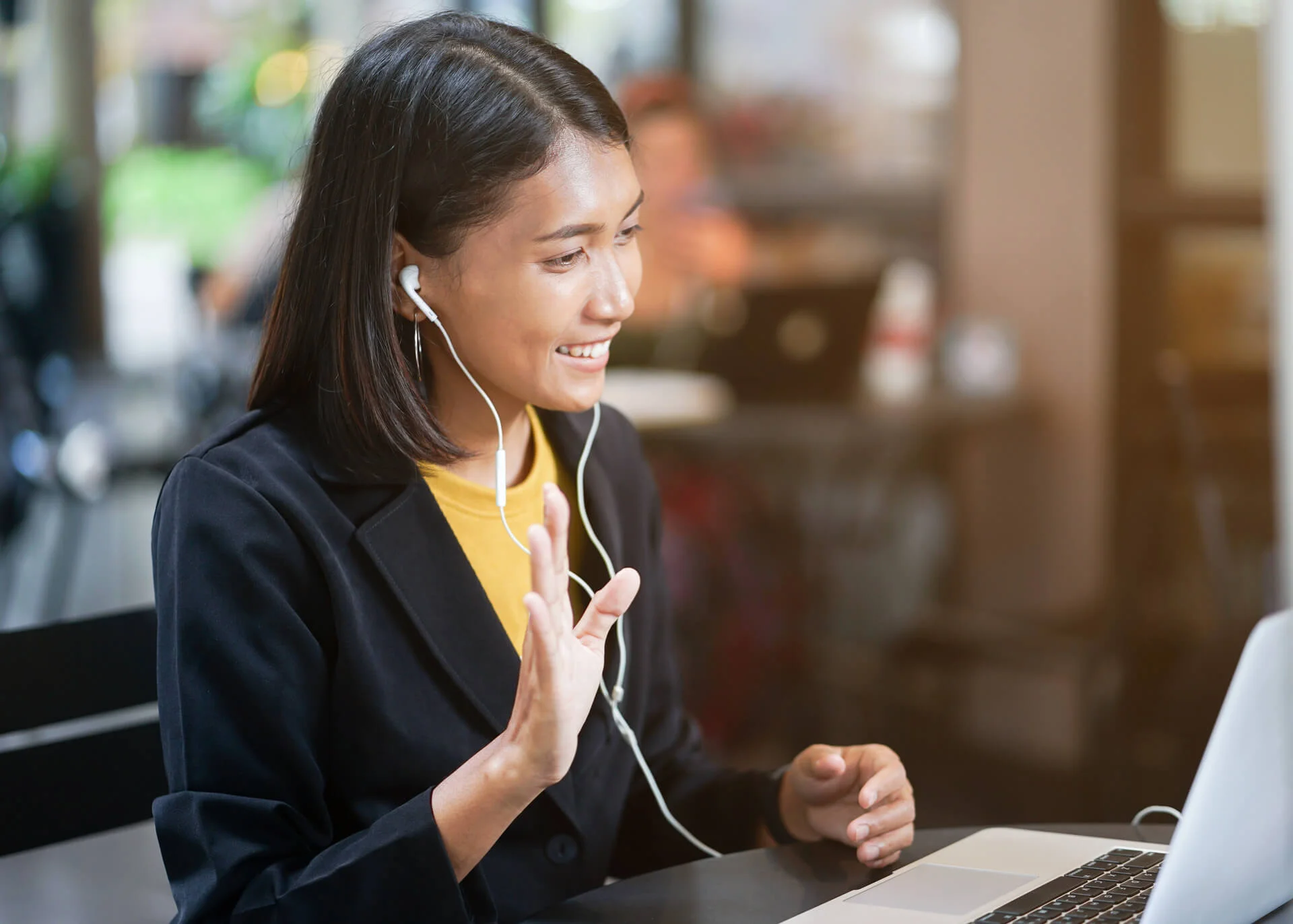 chinese woman on a video call