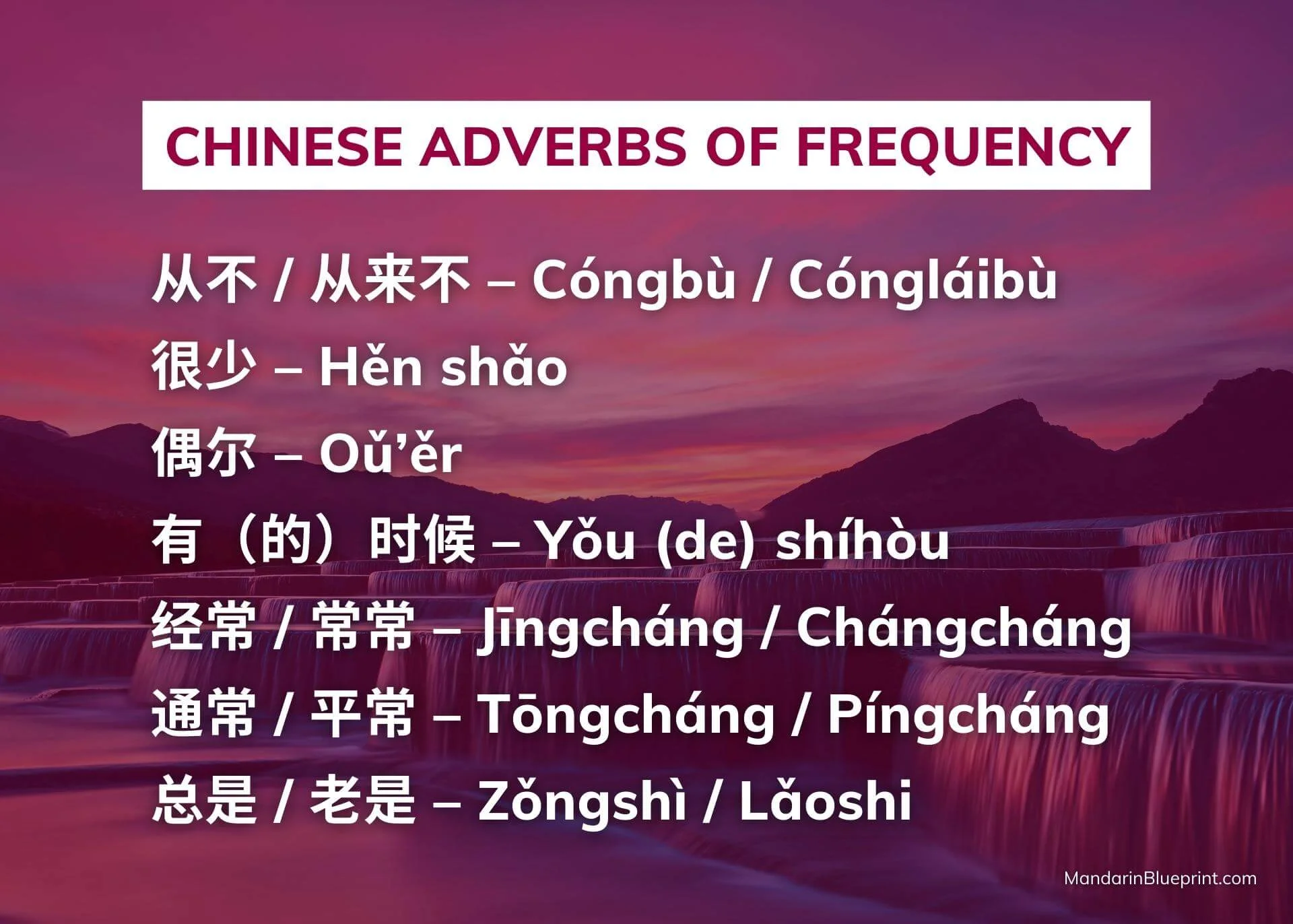 Chinese adverbs of frequency