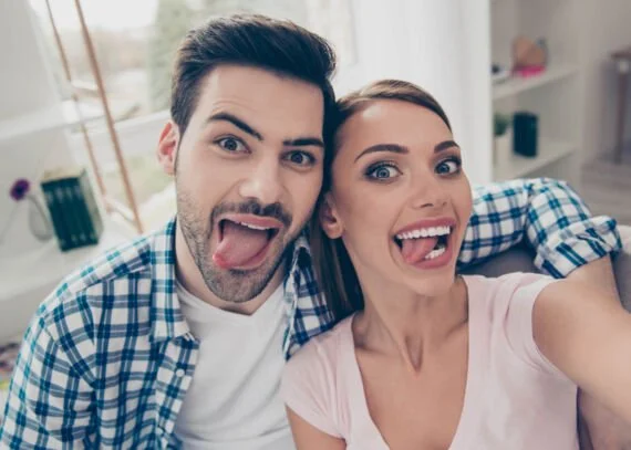 young couple practicing chinese tongue twisters