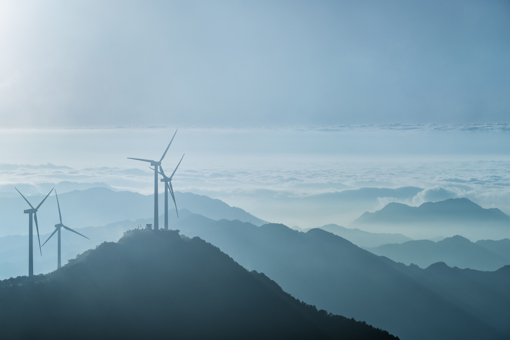 Wind farm mountains