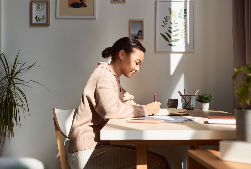 Girl studying