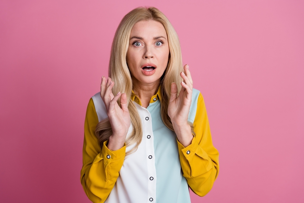 Shocked woman's face