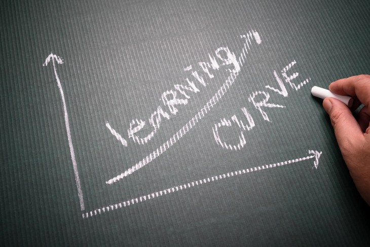hand-writing-learning-curve-graph-on